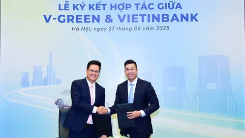 V-Green và VietinBank ký kết hợp tác, đồng hành phát triển hạ tầng trạm sạc ô tô điện Vinfast