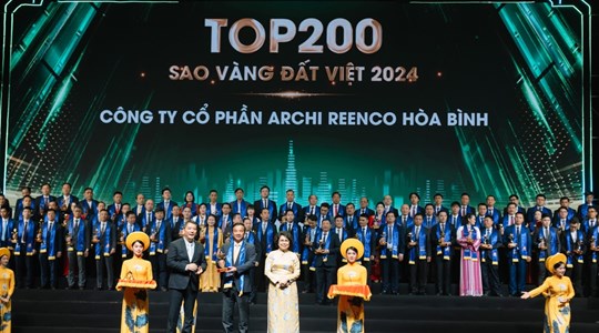 Công ty Cổ phần Archi Reenco Hòa Bình được vinh danh top 200 doanh nghiệp xuất sắc giải    Sao Vàng Đất Việt 2024