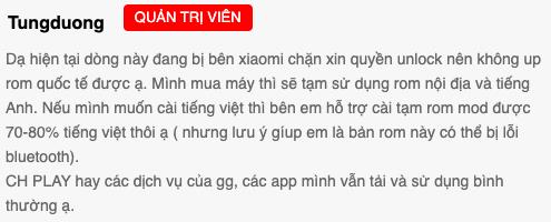 Phản hồi của một cửa h&agrave;ng chuy&ecirc;n kinh doanh smartphone nội địa Trung Quốc tới kh&aacute;ch h&agrave;ng về việc kh&ocirc;ng thể c&agrave;i ROM quốc tế tr&ecirc;n c&aacute;c m&aacute;y Xiaomi