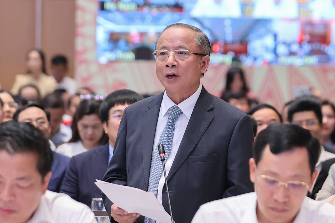 Ông Nguyễn Văn Thân, Chủ tịch Hiệp hội Doanh nghiệp nhỏ và vừa Việt Nam, nêu các kiến nghị tại Tọa đàm - Ảnh: VGP/Nhật Bắc  