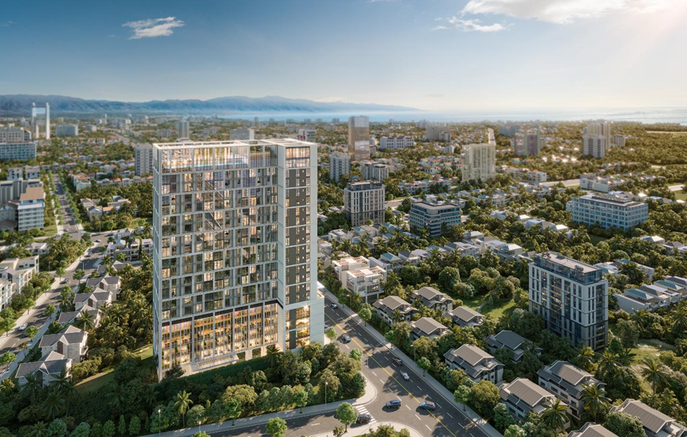 Tòa tháp Sun Solar Residence tọa lạc trên tuyến đường Lê Duẩn sầm uất (Ảnh phối cảnh: Sun Property) Tòa tháp Sun Solar Residence tọa lạc trên tuyến đường Lê Duẩn sầm uất (Ảnh phối cảnh: Sun Property)