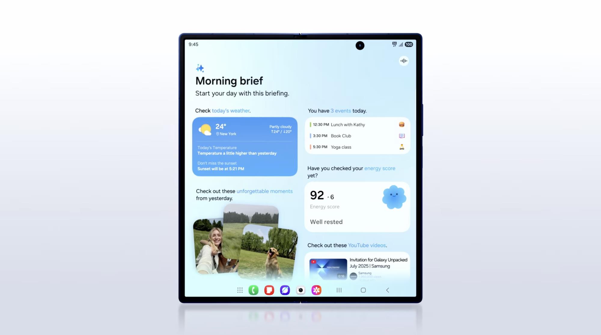Tính năng Now Brief trên One UI 8. Tính năng Now Brief trên One UI 8.