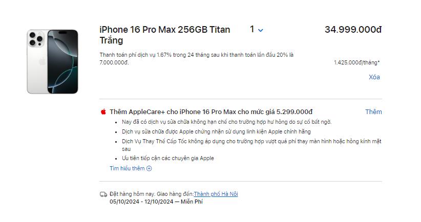 iPhone 16 Pro Max 256 GB phi&ecirc;n bản m&agrave;u Titan trắng cũng gặp t&igrave;nh trạng tương tự &nbsp;