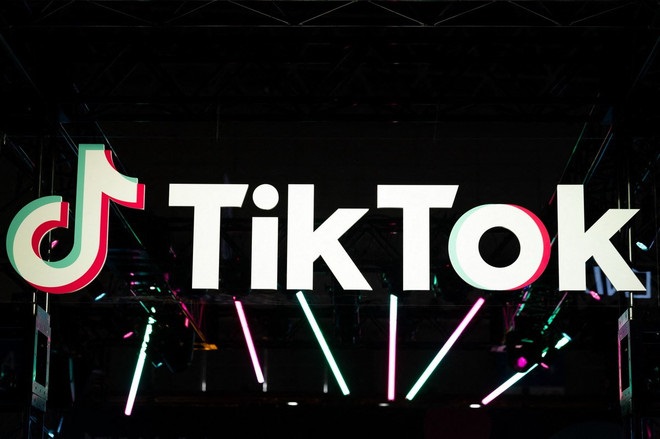 Biểu tượng mạng x&atilde; hội TikTok. (Ảnh: AFP/TTXVN)