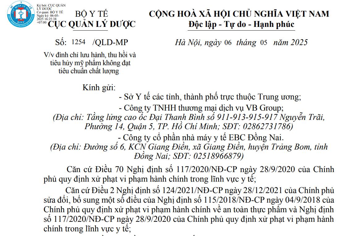 Thu hồi toàn quốc lô dầu gội Hanayuki Shampoo do công ty chồng ca sĩ Đoàn Di Băng phân phối - Ảnh 1 Thu hồi toàn quốc lô dầu gội Hanayuki Shampoo do công ty chồng ca sĩ Đoàn Di Băng phân phối - Ảnh 1