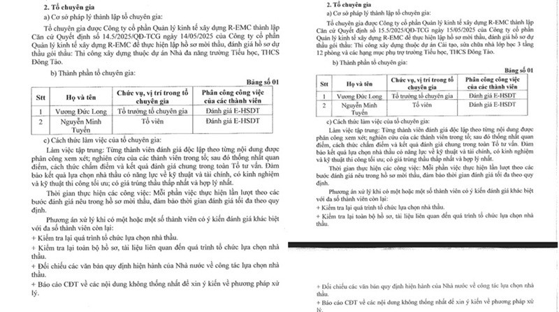 Báo cáo đánh giá E-HSDT của cả 5 dự án đều sử dụng cùng một mẫu mô tả, không có sự khác biệt đáng kể giữa từng dự án, cho dù quy mô và nội dung công việc không hề giống nhau. Báo cáo đánh giá E-HSDT của cả 5 dự án đều sử dụng cùng một mẫu mô tả, không có sự khác biệt đáng kể giữa từng dự án, cho dù quy mô và nội dung công việc không hề giống nhau.