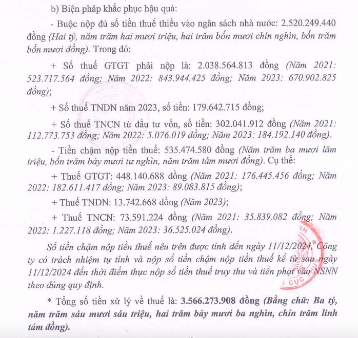 Tập đo&#224;n Sao Mai (ASM) bị xử phạt v&#224; truy thu hơn 3,5 tỷ đồng v&#236; vi phạm thuế - Ảnh 3