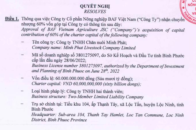 N&#244;ng nghiệp BAF Việt Nam (BAF) vừa th&#226;u t&#243;m th&#234;m 2 c&#244;ng ty chăn nu&#244;i mới c&#243; c&#249;ng địa chỉ tại B&#236;nh Phước - Ảnh 1