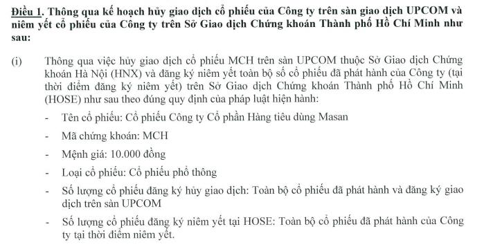 Masan Consumer (MCH) xin &#253; kiến cổ đ&#244;ng &#39;chuyển nh&#224;&#39; sang s&#224;n HOSE - Ảnh 1