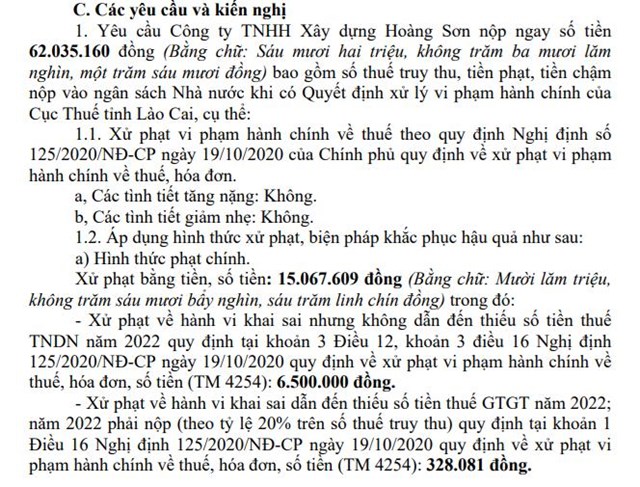 C&#244;ng ty TNHH X&#226;y dựng Ho&#224;ng Sơn của doanh nh&#226;n Huỳnh Cận kinh doanh li&#234;n tục thua lỗ trước khi bị Cục thuế L&#224;o Cai xử phạt h&#224;ng loạt sai phạm - Ảnh 2