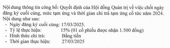 Lợi nhuận năm 2024 tăng vọt, Thủy điện Miền Nam (SHP) dự chi khoảng 152 tỷ đồng trả cổ tức - Ảnh 1