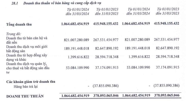 Tập đo&#224;n Đất Xanh (DXG) b&#225;o doanh thu cao gấp gần 3 lần so với c&#249;ng kỳ trong qu&#253; I/2024 - Ảnh 2