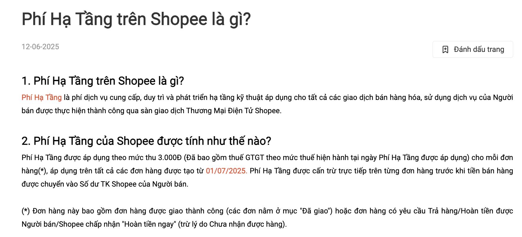 Shopee áp thu phí hạ tầng 3.000 đồng/đơn hàng kể từ ngày 1/7 - Ảnh 1 Shopee áp thu phí hạ tầng 3.000 đồng/đơn hàng kể từ ngày 1/7 - Ảnh 1