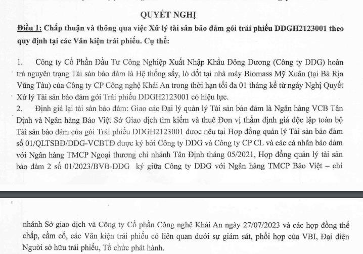 Đầu tư Công nghiệp Xuất nhập khẩu Đông Dương (DDG) buộc bán tài sản để trả nợ lô trái phiếu 300 tỷ đồng - Ảnh 1 Đầu tư Công nghiệp Xuất nhập khẩu Đông Dương (DDG) buộc bán tài sản để trả nợ lô trái phiếu 300 tỷ đồng - Ảnh 1