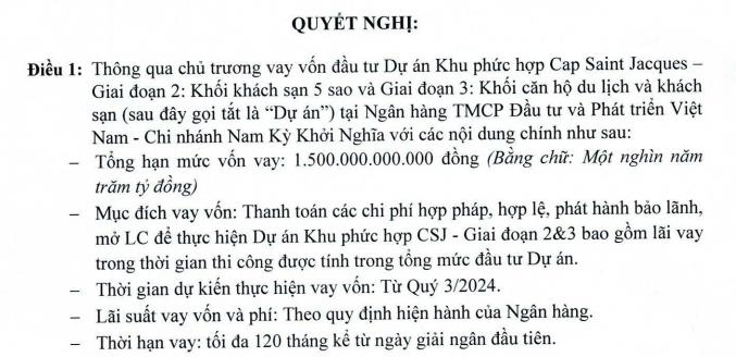 DIC Group (DIG) muốn vay 1.500 tỷ đồng để triển khai dự &#225;n Cap Saint Jacques - Ảnh 1