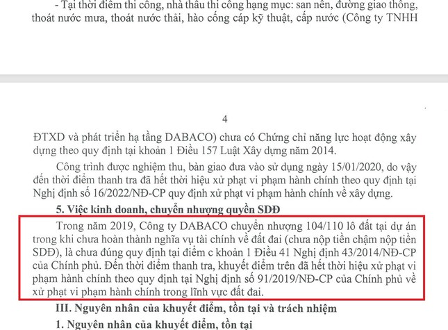 Dabaco (DBC) mắc h&#224;ng loạt sai phạm tại dự &#225;n Khu nh&#224; ở Dabaco Lạc Vệ tại Bắc Ninh - Ảnh 1