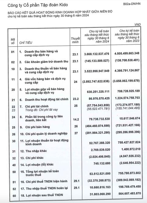 L&#227;i nửa đầu năm sụt giảm tới 94,3%, tập đo&#224;n KIDO (KDC) dự chi 174 tỷ đồng trả cổ tức  - Ảnh 1