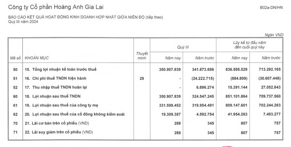 Nguồn thu mảng tr&#225;i c&#226;y v&#224; b&#225;n heo suy giảm, Ho&#224;ng Anh Gia Lai (HAG) vẫn b&#225;o l&#227;i qu&#253; III/2024 đạt gần 351 tỷ đồng - Ảnh 3