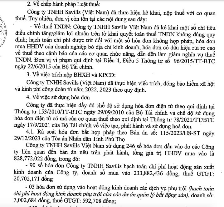 Sai phạm về thuế, C&#244;ng ty TNHH Savills (Việt Nam) bị phạt h&#224;ng trăm triệu đồng  - Ảnh 1