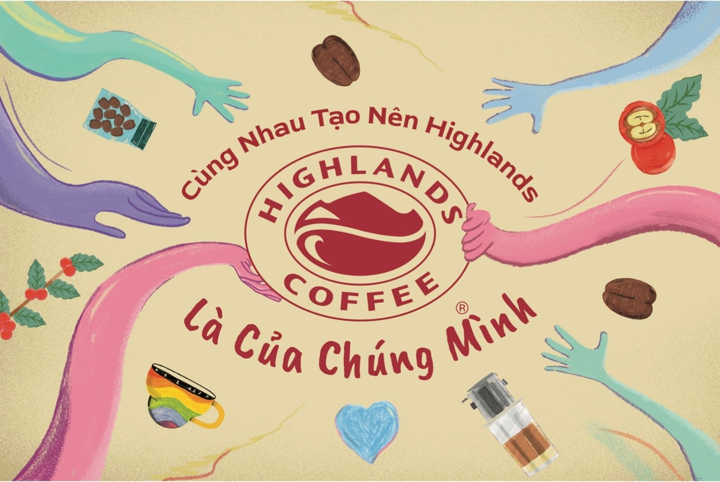 Highlands Coffee ra mắt logo mới cùng thông điệp hướng về cộng đồng - Ảnh 1 Highlands Coffee ra mắt logo mới cùng thông điệp hướng về cộng đồng - Ảnh 1