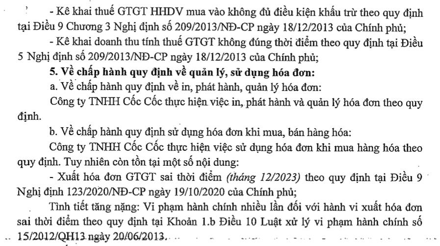 Vi phạm thuế v&#224; sử dụng ho&#225; đơn, c&#244;ng ty Cốc Cốc bị phạt v&#224; truy thu hơn 746 triệu đồng - Ảnh 3