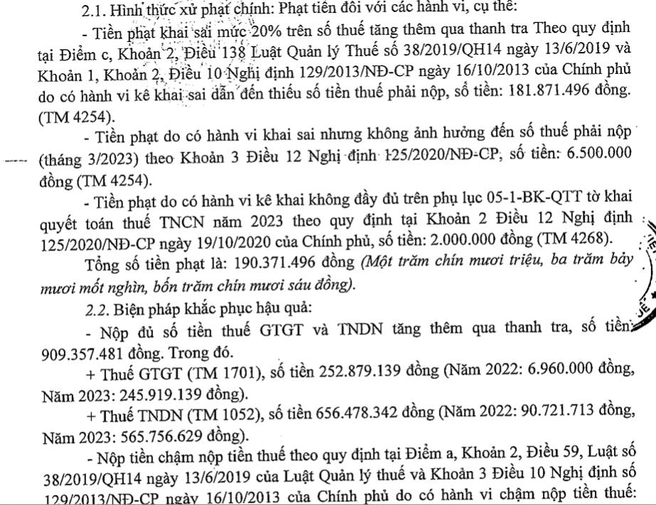  Vi phạm thuế, C&#244;ng ty TNHH thương mại v&#224; tư vấn Kỹ thuật - Cao bị phạt, truy thu thuế hơn 1,1 tỷ đồng - Ảnh 3