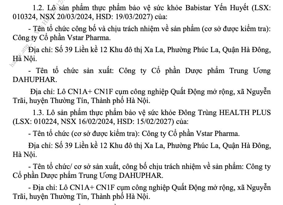 Tạm dừng lưu th&#244;ng loạt sản phẩm do C&#244;ng ty Dược phẩm Trung ương DAHUPHAR sản xuất - Ảnh 2