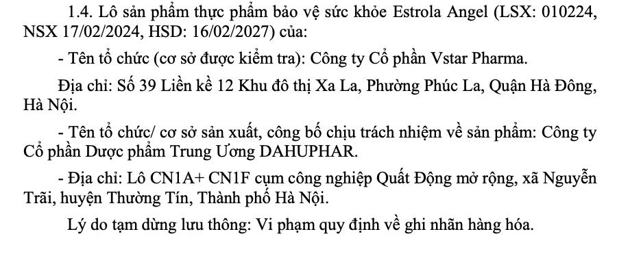 Tạm dừng lưu th&#244;ng loạt sản phẩm do C&#244;ng ty Dược phẩm Trung ương DAHUPHAR sản xuất - Ảnh 3