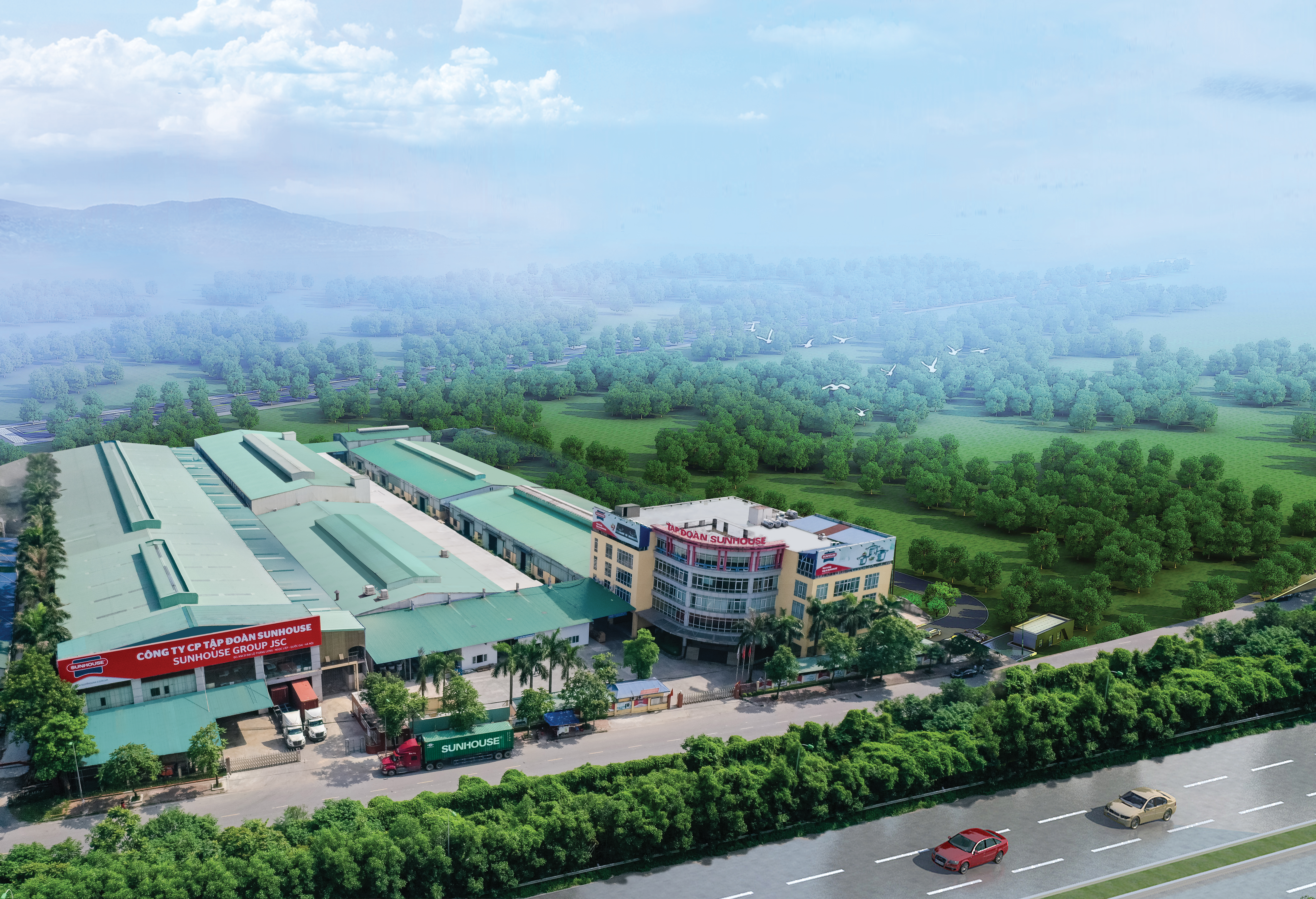 Nh&agrave; m&aacute;y sản xuất Sunhouse tr&ecirc;n tổng diện t&iacute;ch 100,000m2 đặt tại Quốc Oai, H&agrave; Nội