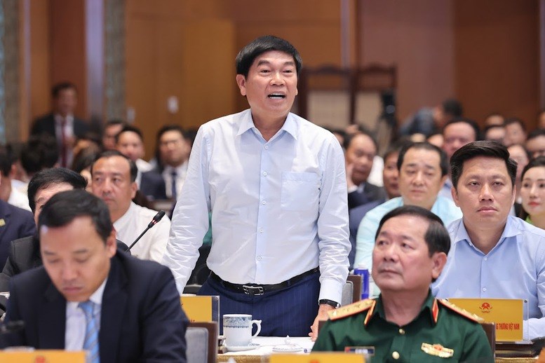 Chủ tịch Tập đoàn Hòa Phát Trần Đình Long phát biểu tại sự kiện. Ảnh: VGP. Chủ tịch Tập đoàn Hòa Phát Trần Đình Long phát biểu tại sự kiện. Ảnh: VGP.