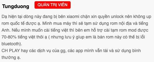 Phản hồi của một cửa h&agrave;ng chuy&ecirc;n kinh doanh smartphone nội địa Trung Quốc tới kh&aacute;ch h&agrave;ng về việc kh&ocirc;ng thể c&agrave;i ROM quốc tế tr&ecirc;n c&aacute;c m&aacute;y Xiaomi