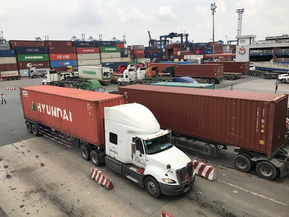 Container rỗng đ&atilde; nhiều nhưng cước ph&iacute; tăng vọt, khiến nhiều doanh nghiệp xuất khẩu kh&oacute; khăn. Trong ảnh: tại cảng C&aacute;t L&aacute;i, TP HCM.