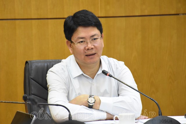 Thứ trưởng Nguyễn Thanh Tịnh ph&aacute;t biểu chỉ đạo tại buổi l&agrave;m việc.&nbsp;&nbsp;&nbsp;