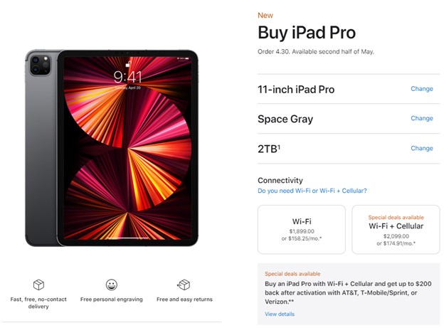 Phi&#234;n bản “max option” của iPad Pro 2021 c&#243; gi&#225; bao nhi&#234;u? - Ảnh 2