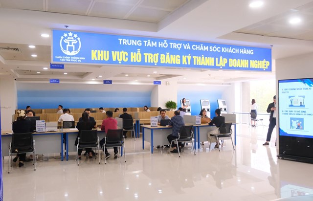 Khu vực hỗ trợ đăng k&yacute; th&agrave;nh lập doanh nghiệp tại Trung t&acirc;m Phục vụ h&agrave;nh ch&iacute;nh c&ocirc;ng th&agrave;nh phố H&agrave; Nội