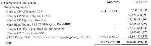 SAM Holdings (SAM) doanh thu qu&#253; 1/2023 giảm nhẹ 8,4% so với c&#249;ng kỳ - Ảnh 2