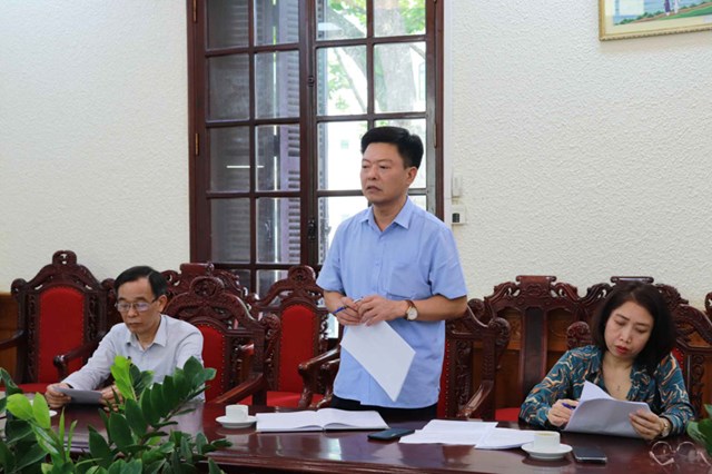 Ph&oacute; Gi&aacute;m đốc Trung t&acirc;m LLTP quốc gia Phạm Quang Đại b&aacute;o c&aacute;o tại cuộc họp.