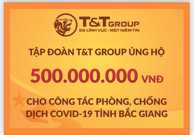 Tập đo&agrave;n T&amp;T Group tiếp tục trao tặng tỉnh Bắc Giang 500 triệu đồng &nbsp;