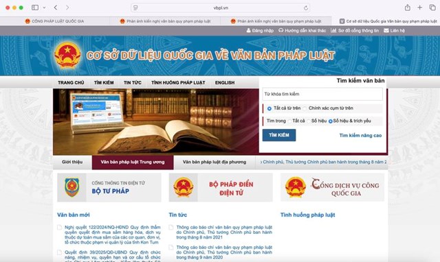 Hướng dẫn sử dụng Cổng Ph&#225;p luật quốc gia - Ảnh 4