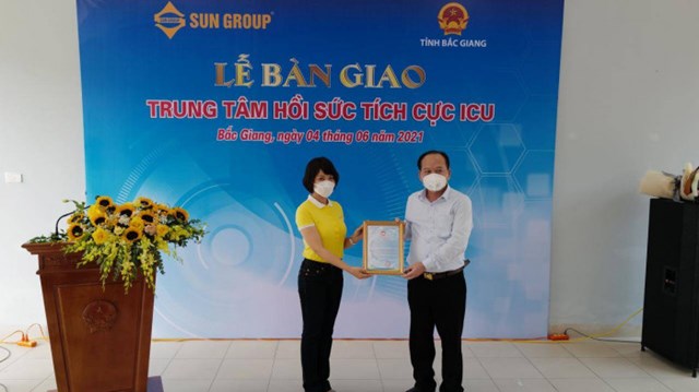 B&agrave;n giao Trung t&acirc;m ICU lớn nhất miền Bắc tại Bắc Giang do Sun Group t&agrave;i trợ