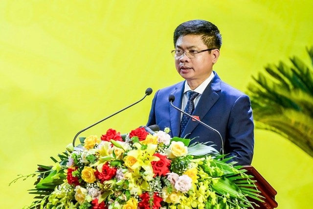 B&iacute; thư Tỉnh ủy Ninh B&igrave;nh Trương Quốc Huy ph&aacute;t biểu.