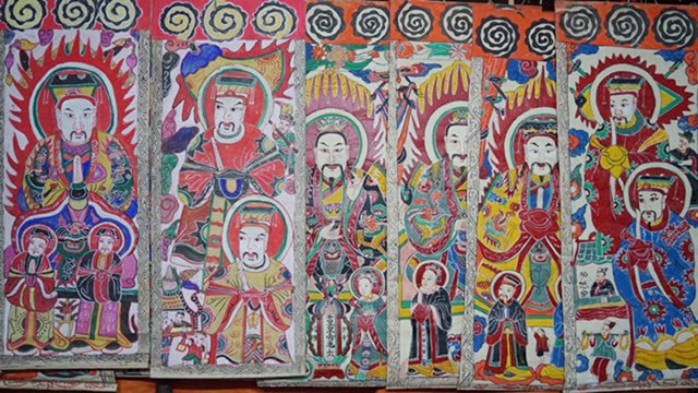 Bộ tranh thờ của người Dao đỏ.