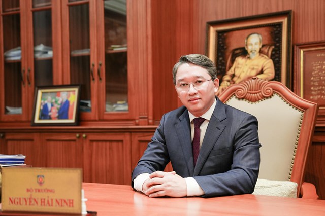 Ủy viên BCH Trung ương Đảng, Bí thư Đảng ủy, Bộ trưởng Bộ Tư pháp Nguyễn Hải Ninh. Ảnh: P.Mai