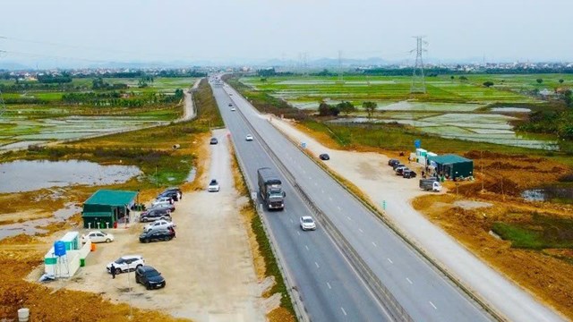 Trạm dừng nghỉ tạm thuộc dự án thành phần Diễn Châu - Bãi Vọt - Ảnh: Báo Xây dựng