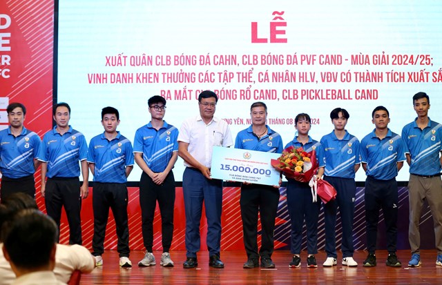 CLB b&oacute;ng b&agrave;n CAND - T&amp;T nhận thưởng v&igrave; đ&atilde; đạt hạng Nhất to&agrave;n đo&agrave;n Giải b&oacute;ng b&agrave;n trẻ, thiếu ni&ecirc;n, nhi đồng năm 2024. &nbsp;