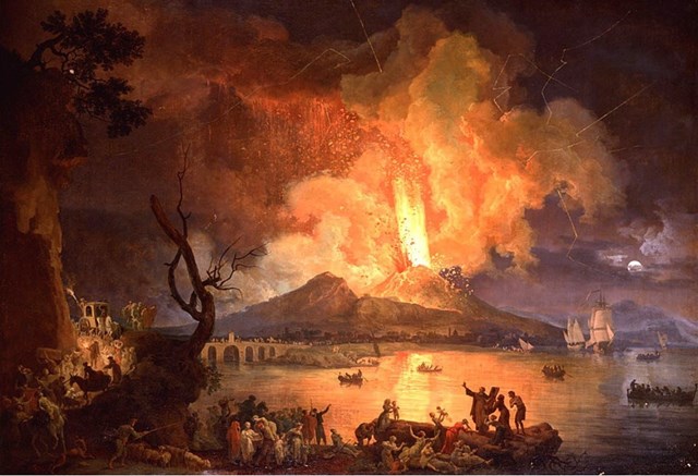 Do Pompeii nằm ngay dưới ch&acirc;n n&uacute;i lửa Vesuvius n&ecirc;n to&agrave;n bộ th&agrave;nh phố n&agrave;y nhanh ch&oacute;ng bị ch&ocirc;n v&ugrave;i dưới lớp đ&aacute; v&agrave; tro n&uacute;i lửa d&agrave;y h&agrave;ng chục m&eacute;t. &nbsp;