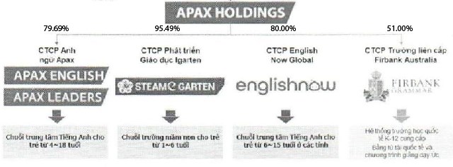 Hệ thống c&ocirc;ng ty con của Apax Holdings. Nguồn: B&aacute;o c&aacute;o thường ni&ecirc;n của Apax Holdings