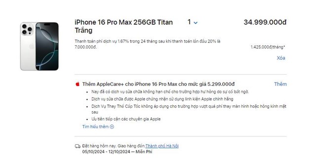 iPhone 16 Pro Max 256 GB phi&ecirc;n bản m&agrave;u Titan trắng cũng gặp t&igrave;nh trạng tương tự &nbsp;