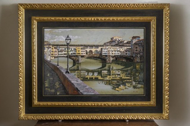 C&acirc;y cầu cổ Vecchio nổi tiếng ở Florence, t&aacute;c phẩm của Leonardo Scarpelli.
