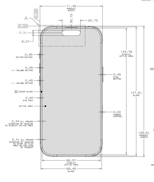 K&iacute;ch thước của iPhone 16 Pro